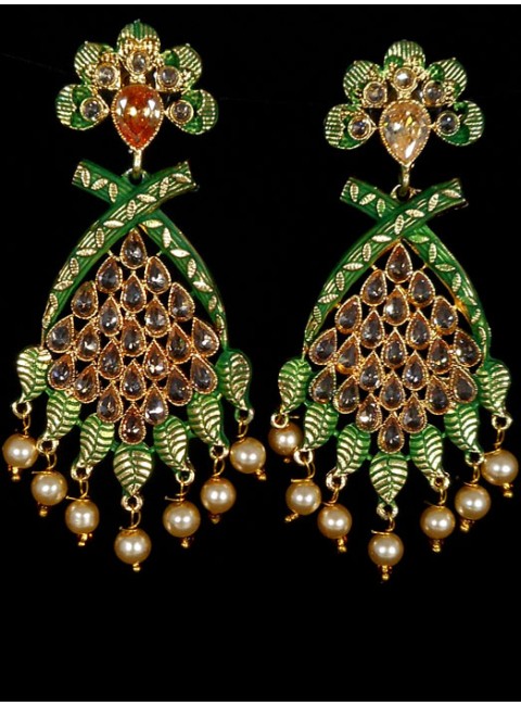 Reverse Ad Earrings With Meenakari Work